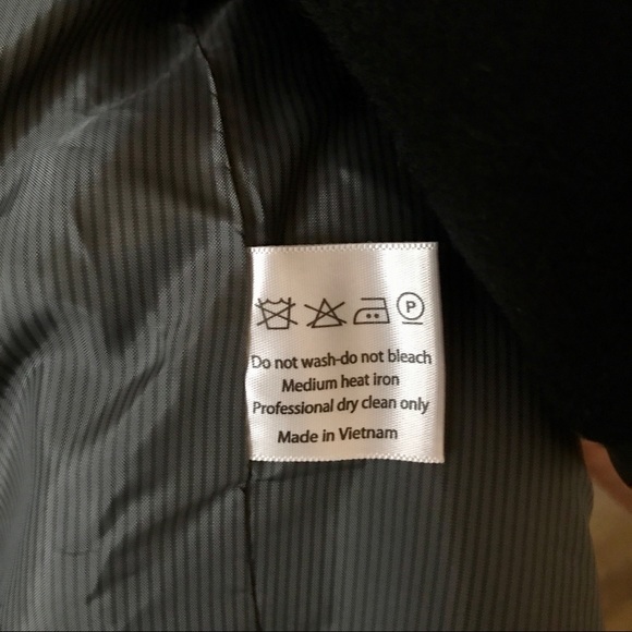 Custom Designed & Tailored Wool / Leather Coat, Size S - Picture 12 of 14